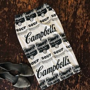Campbell’s Soup Black and White Pencil Skirt